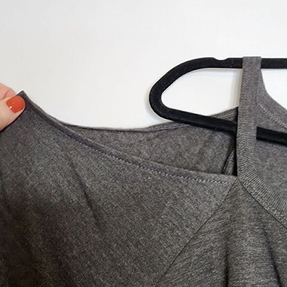 6X 30W Torrid Grey Yosemite California Cold Shoulder Tee Mushroom Hippie Nature - Picture 4 of 9